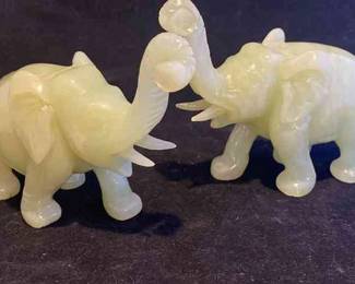 Pair Of Carved Elephants