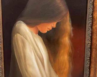 Charles Barker Oil Painting Of Young Girl