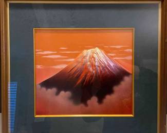 Mt Fuji Framed Art Paint on Formed Metal