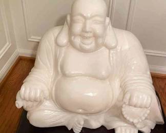 Large Carved Stone Laughing Buddha