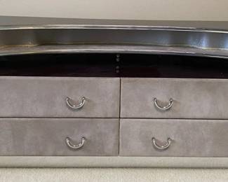 Verardo Suede Lighted Media Console Made In Italy