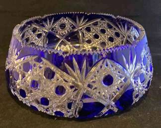Cobalt Blue Cut Cystal Bowl