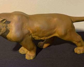 Cast Metal Tiger Sculpture