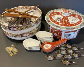 Republic Of China Soup Pot And Spoons Noritake Chopstick Rests