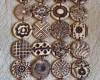 Vintage MCM Betty Foster Artful Stoneware Wall Hanging