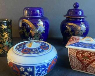 Lidded Ginger Jars Lidded Porcelain Trinket Boxes and More