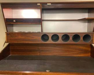 Mid Century Rosewood Wall Mounted Bar