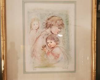 Edna Hibel , Hand Signed Limited Edition Lithograph Art