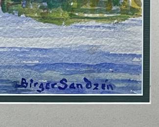 Signature in paint: Original Watercolor painting by Prairie Printmaker and Swedish artist Birger Sandzen