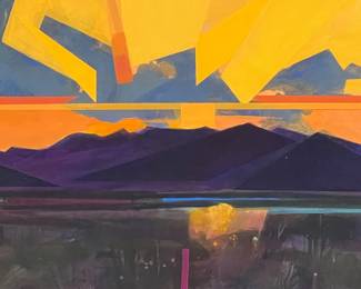 Ed Pointer Kansas regionalist, Wichita resident original painting