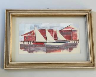 Vintage 1959 Ed Pointer Kansas regionalist, Wichita resident original painting