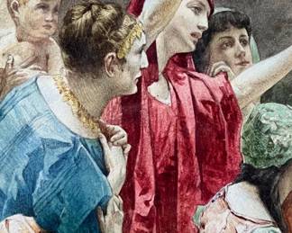 Detail: Frank Schlitzer incredibly detailed watercolor painting of Christ carrying the cross on the way to Calvary