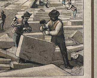 Antique Harper’s Weekly Illustration Limestone In Kansas