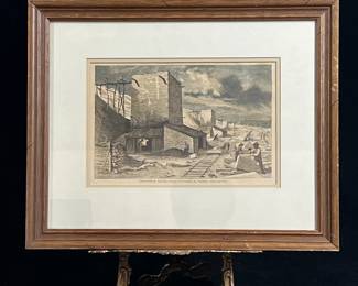 Antique Harper’s Weekly Illustration Limestone In Kansas