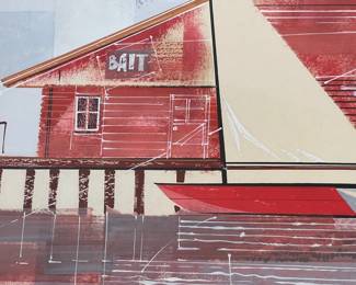 Vintage 1959 Ed Pointer Kansas regionalist, Wichita resident original painting