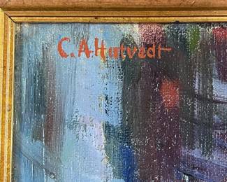 Detail: CA Charles Hotvedt original character portrait. Oil on canvas. Signed