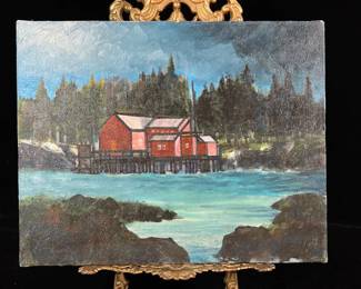 Ed Pointer Kansas regionalist, Wichita resident original painting