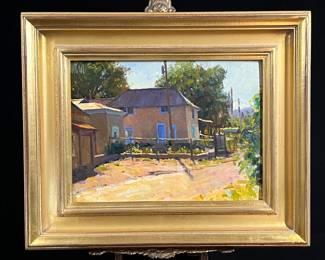 Todd Matson small original painting of an old adobe building in New Mexico