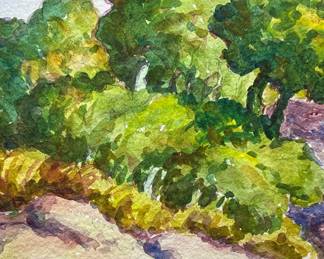 Detail: Original Watercolor painting by Prairie Printmaker and Swedish artist Birger Sandzen