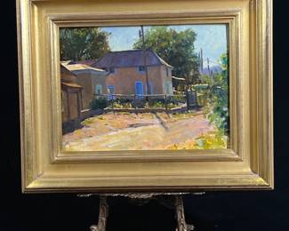 Todd Matson small original painting of an old adobe building in New Mexico
