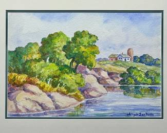 Original Watercolor painting by Prairie Printmaker and Swedish artist Birger Sandzen