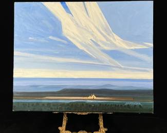 Ed Pointer Kansas regionalist, Wichita resident original painting