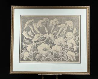 White Trumpets signed original print by Birger Sandzen