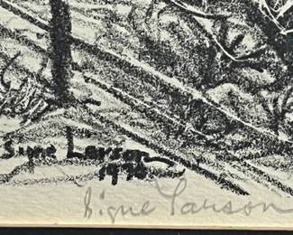 Detail signature: Signe Larson Swedish printmaker of the prairie influence
