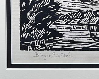 detail signature: Original signed print by Birger Sandzen