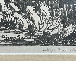 Original Birger Sandzen Southwest town signed