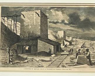 Antique Harper’s Weekly Illustration Limestone In Kansas