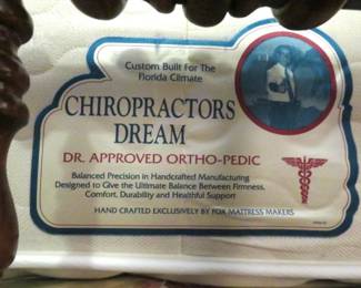 King Size Chiropractors Dream, Dr. Approved Ortho-Pedic Mattress & Box Spring. Hand Crafted Exclusively by Fox Mattress Makers.