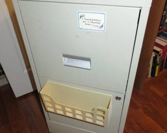 Metal File Cabinet on Casters