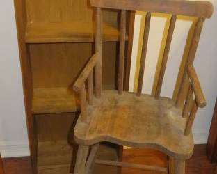 Antique Wooden Baby High Chair