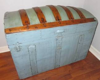 Antique Dome Top Steamer Trunk