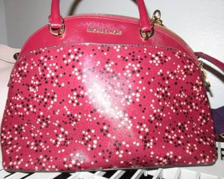 Michael Kors Limited Edition Red White/Black Stars Handbag Purse