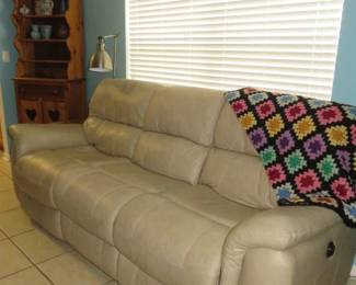 Dual Leather Recliner Sofa 