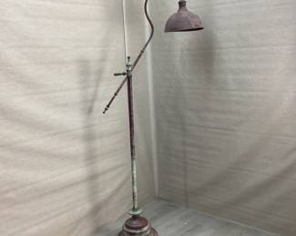 Industrial Patinated Copper Floor Lamp