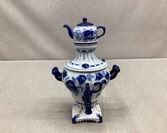 Russian Gzhel Souvenir Samovar