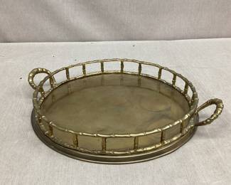 Brass Faux Bamboo Tray