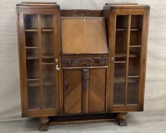 Scully Hand-Carved Art Deco Secretary