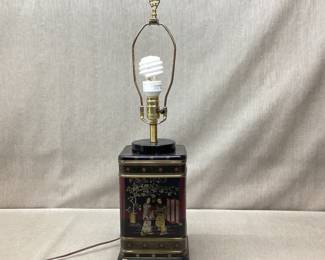 Chinoiserie Tin Tea Caddy Lamp