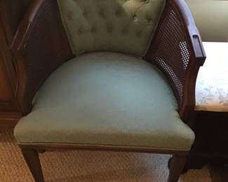 Upholstered Cane sided Chair