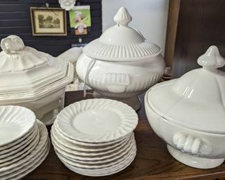 Ironstone tureen soup bowls