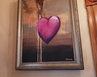 OIL PAINTING WITH LARGE HEART