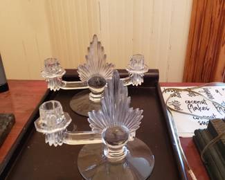 CRYSTAL CANDLE HOLDERS