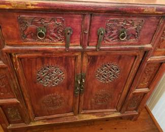 ASIAN CHEST CLOSE UP OF CARVING