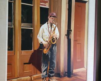 OIL PAINTING ON CANVAS BY JACK MORRIS, MUSICIAN FROM HIS NEW ORLEANS SERIES