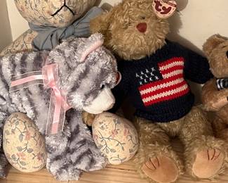 Ty Teddy bear and cat