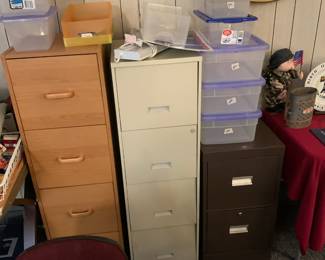 File cabinets - metal and wooden